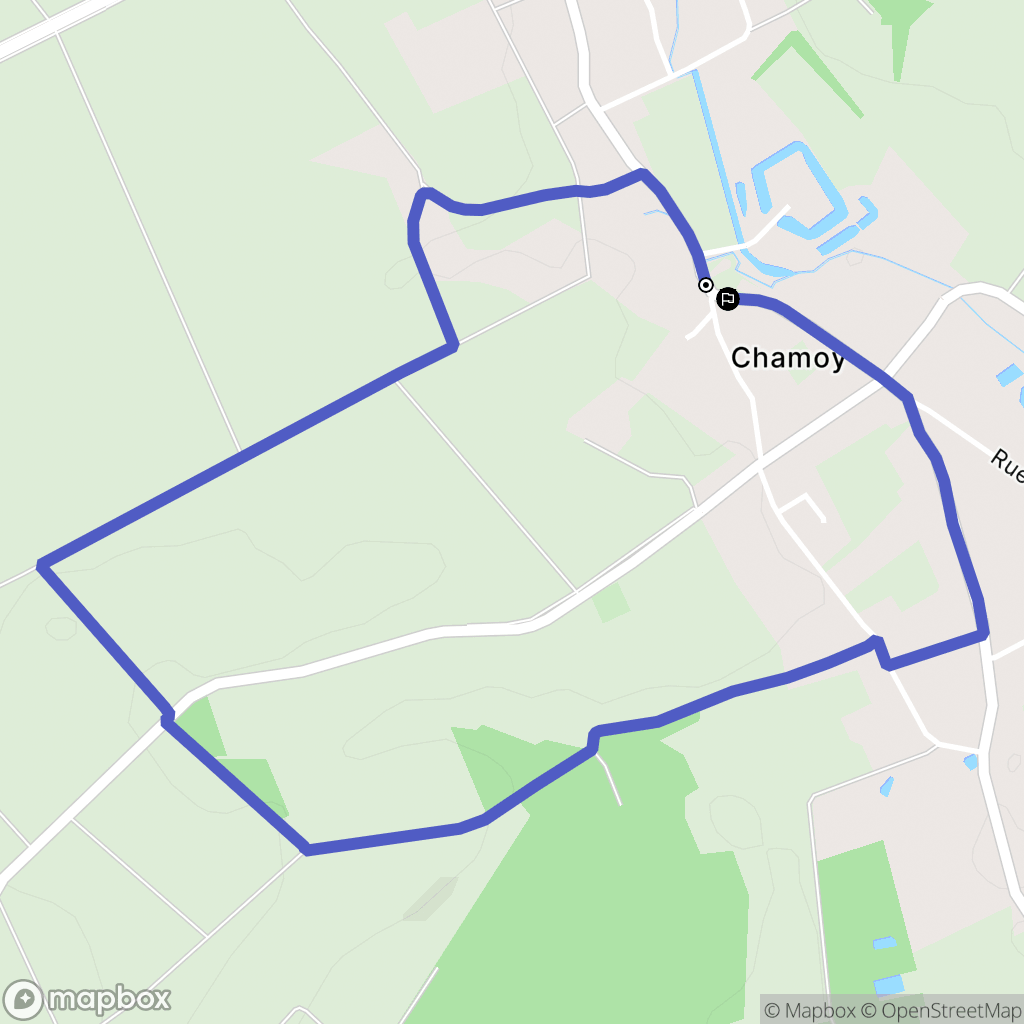Chamoy : carte du parcours de randonnée - France