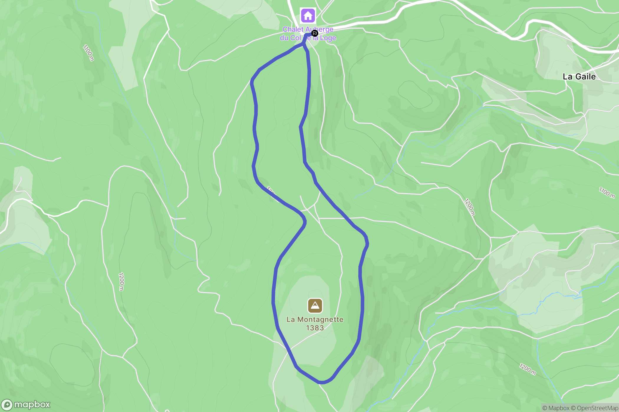 La Chamba : carte du parcours de randonnée - France