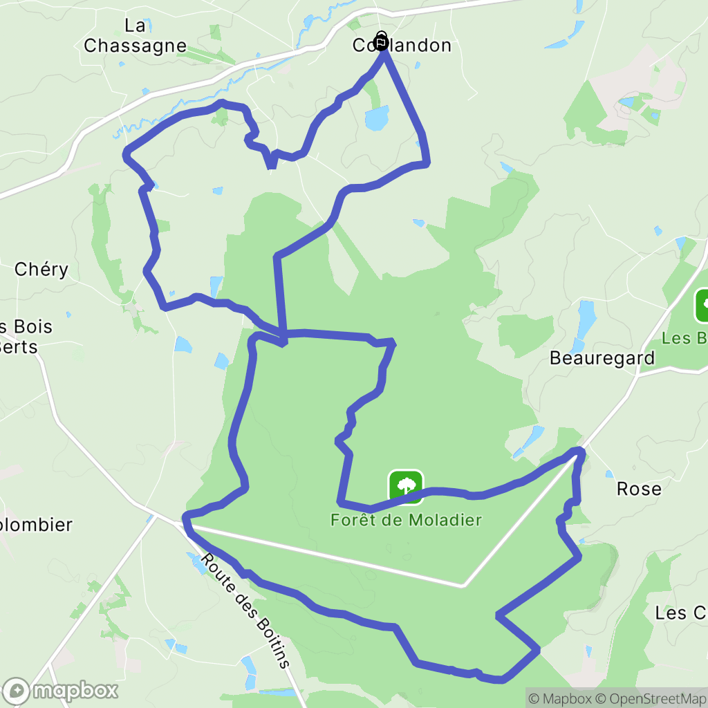 Coulandon : carte du parcours de randonnée - France
