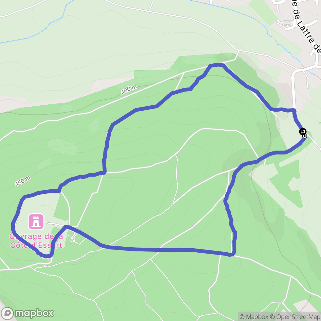Essert : carte du parcours de randonnée - France