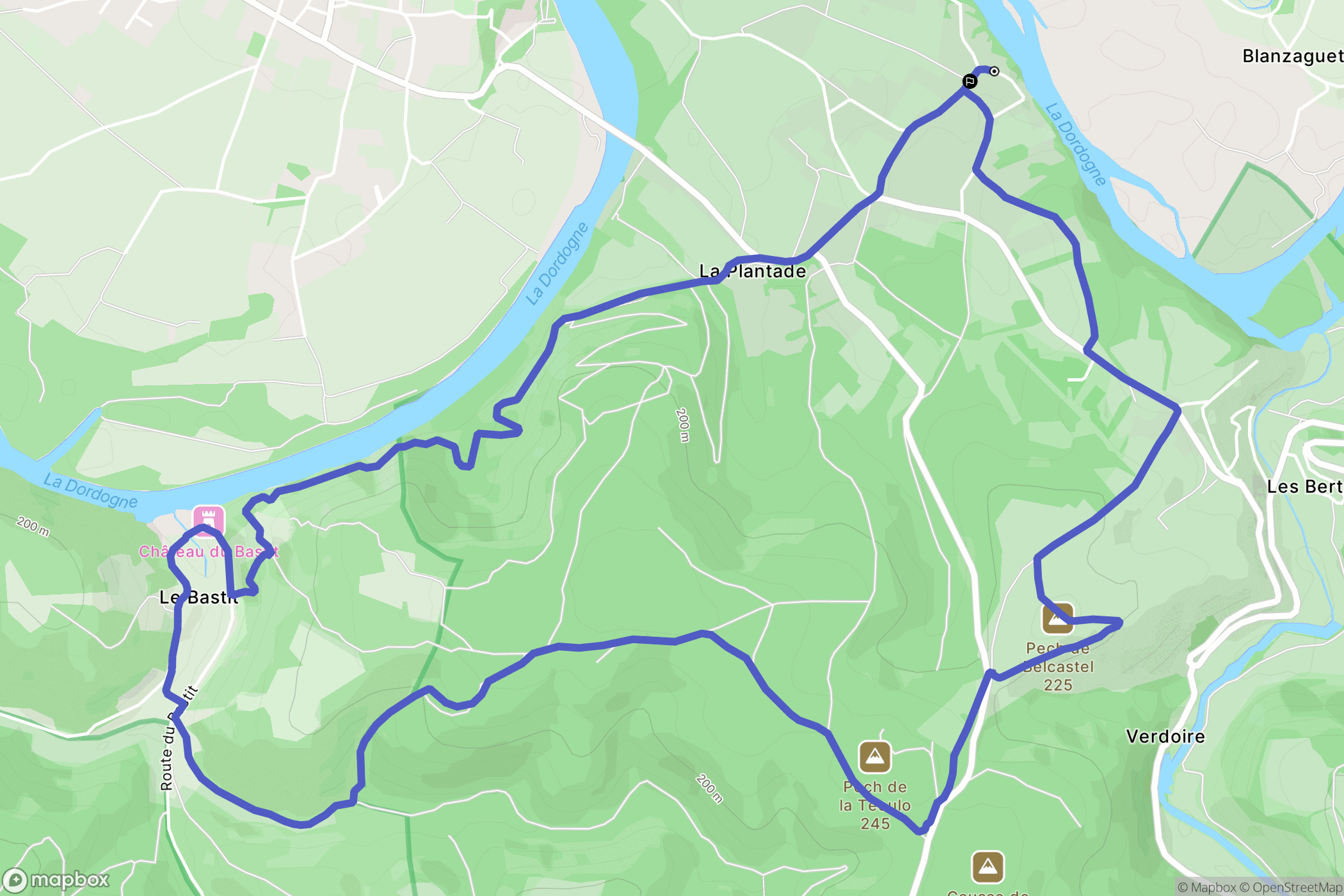 Lacave : carte du parcours de randonnée - France