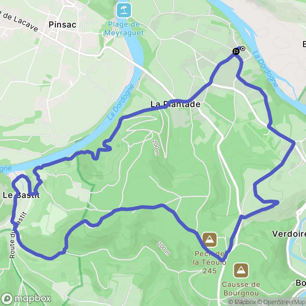 Lacave : carte du parcours de randonnée - France