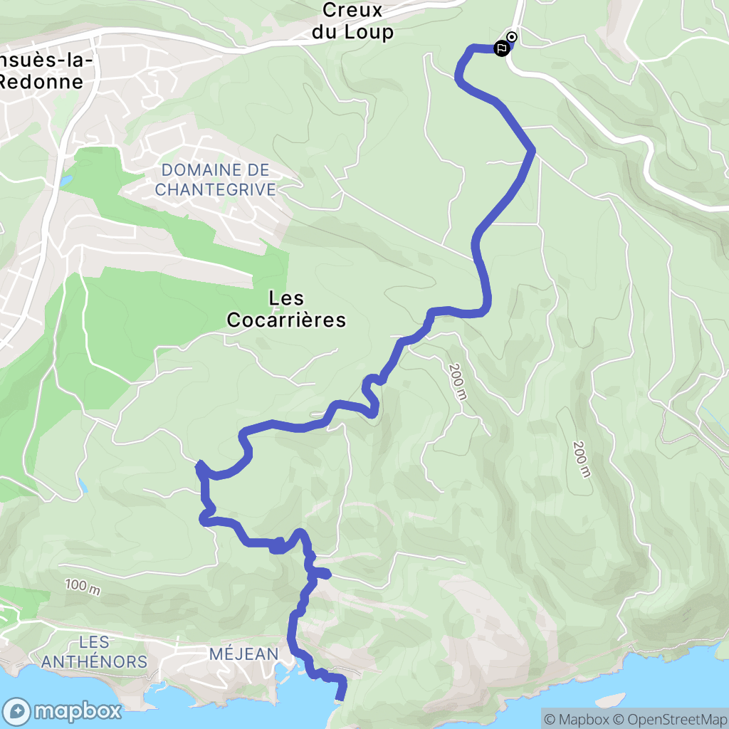 Le Rove : carte du parcours de randonnée - France