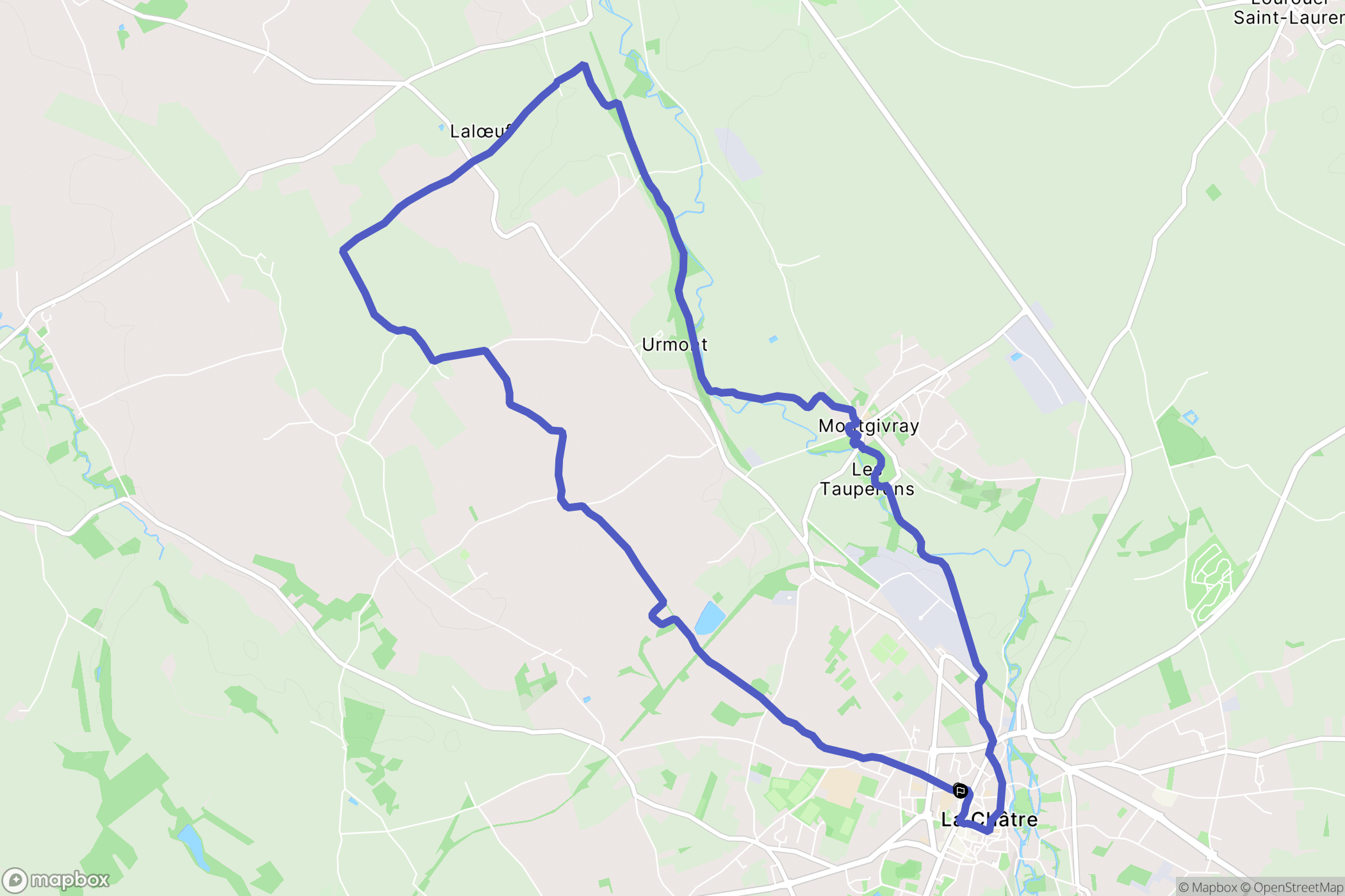 La Châtre : carte du parcours de randonnée - France