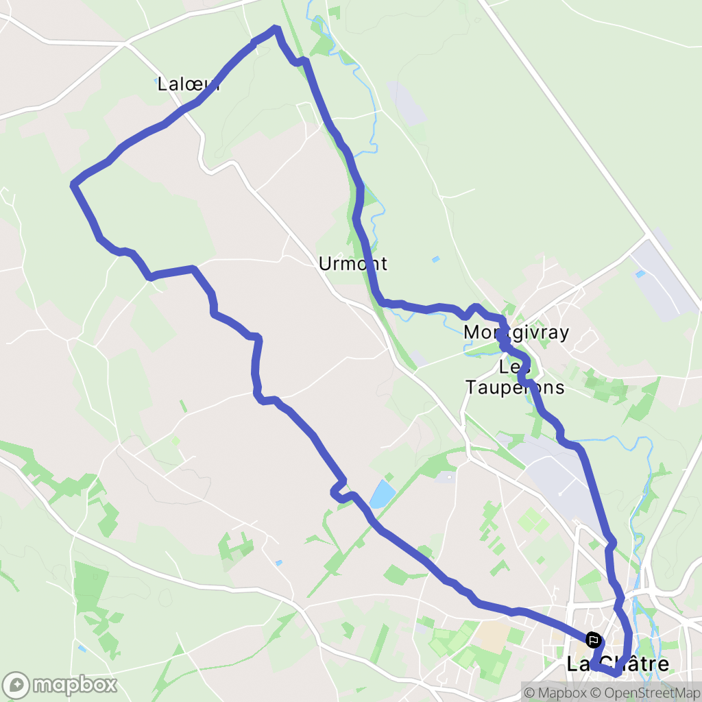 La Châtre : carte du parcours de randonnée - France