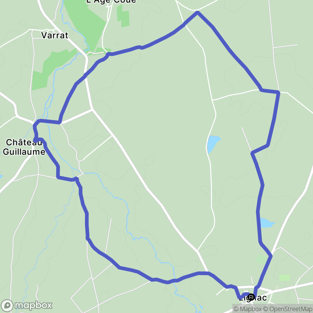 Lignac : carte du parcours de randonnée - France