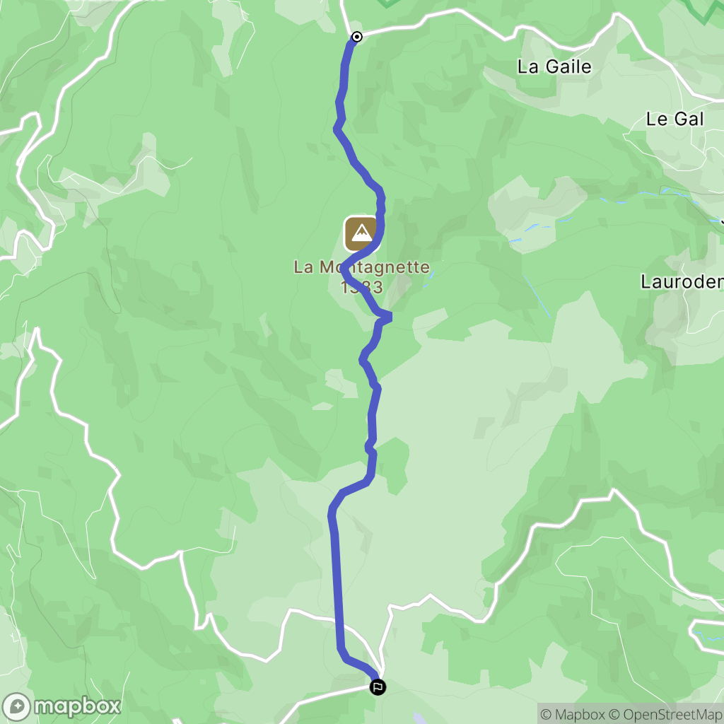 La Chambonie : carte du parcours de randonnée - France