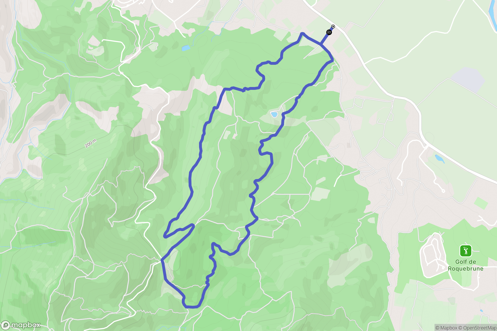 Roquebrune-sur-Argens : carte du parcours de randonnée - France
