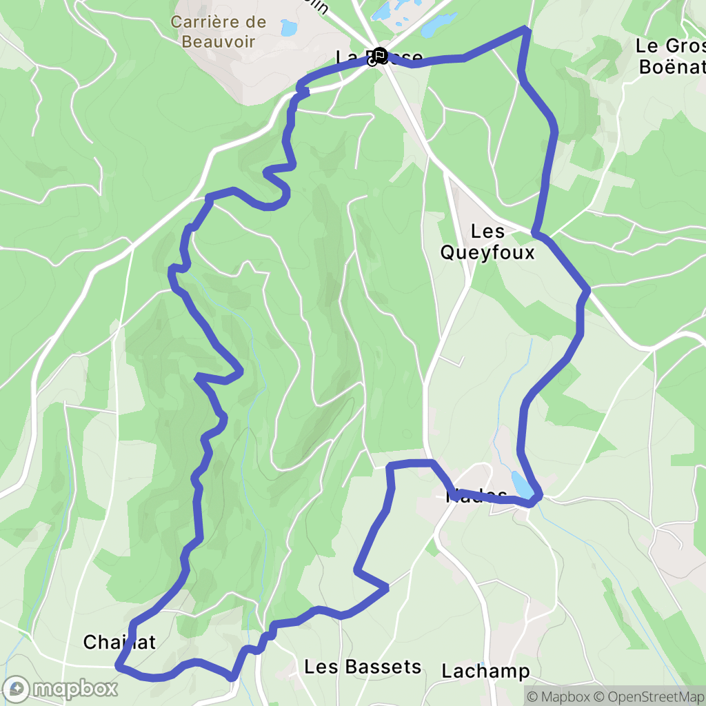Échassières : carte du parcours de randonnée - France