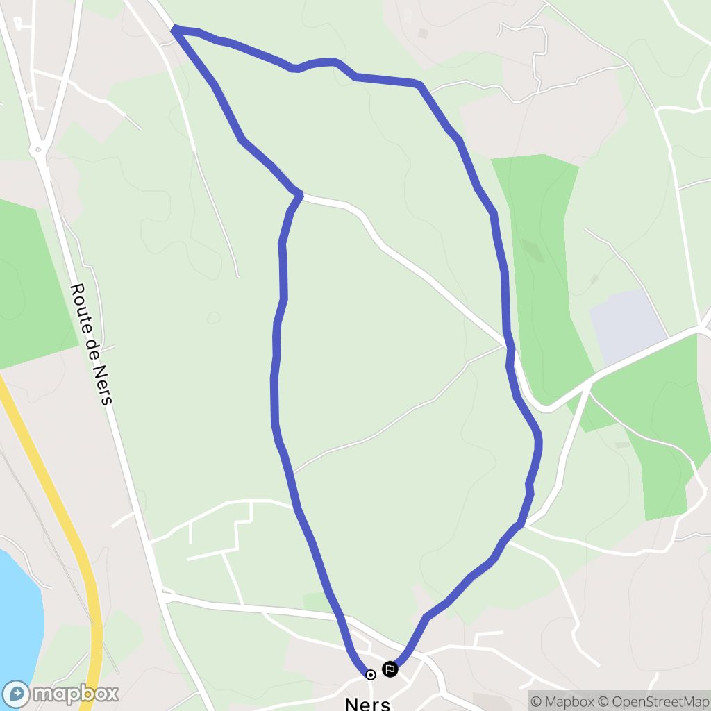 Ners : carte du parcours de randonnée - France