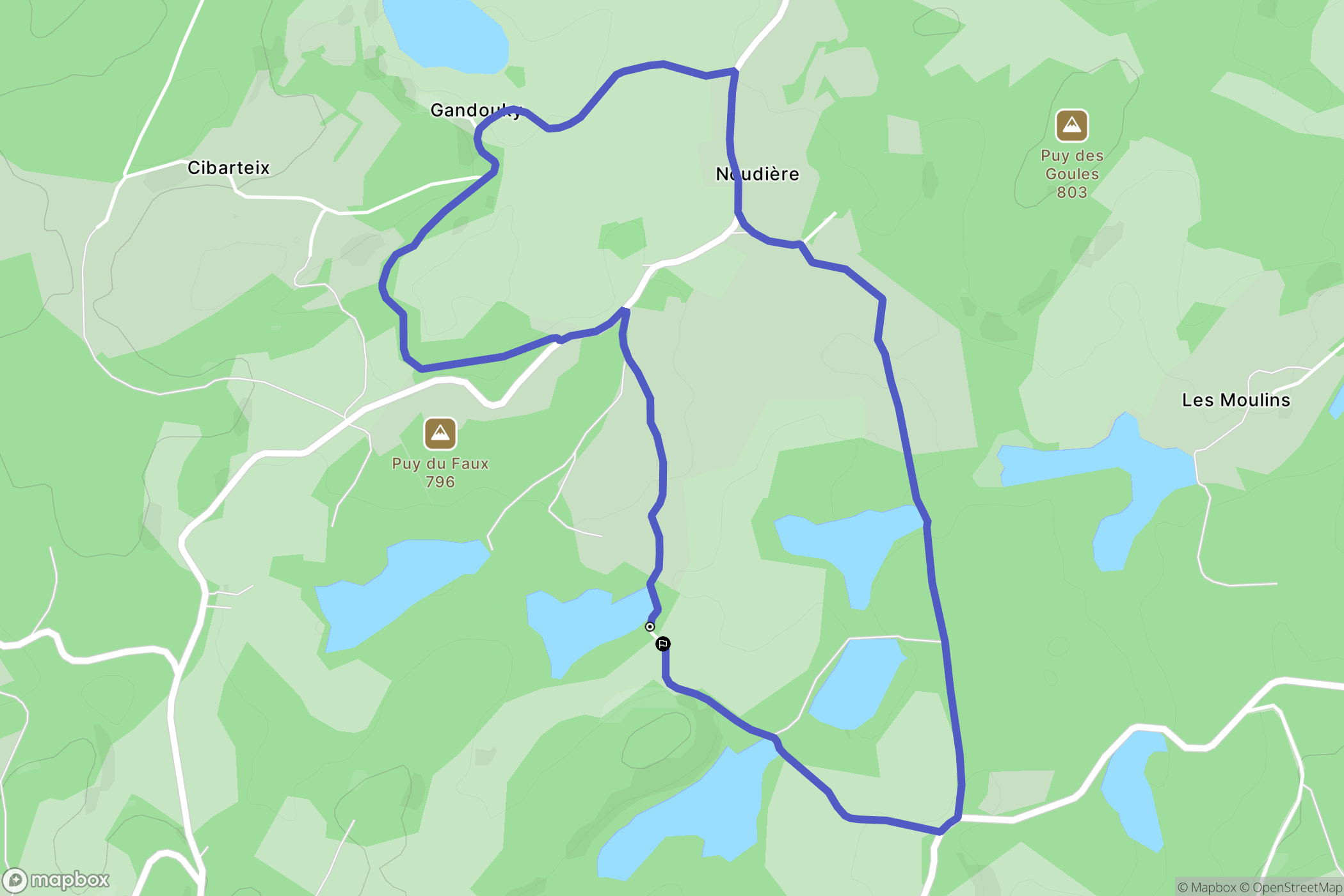 Flayat : carte du parcours de randonnée - France