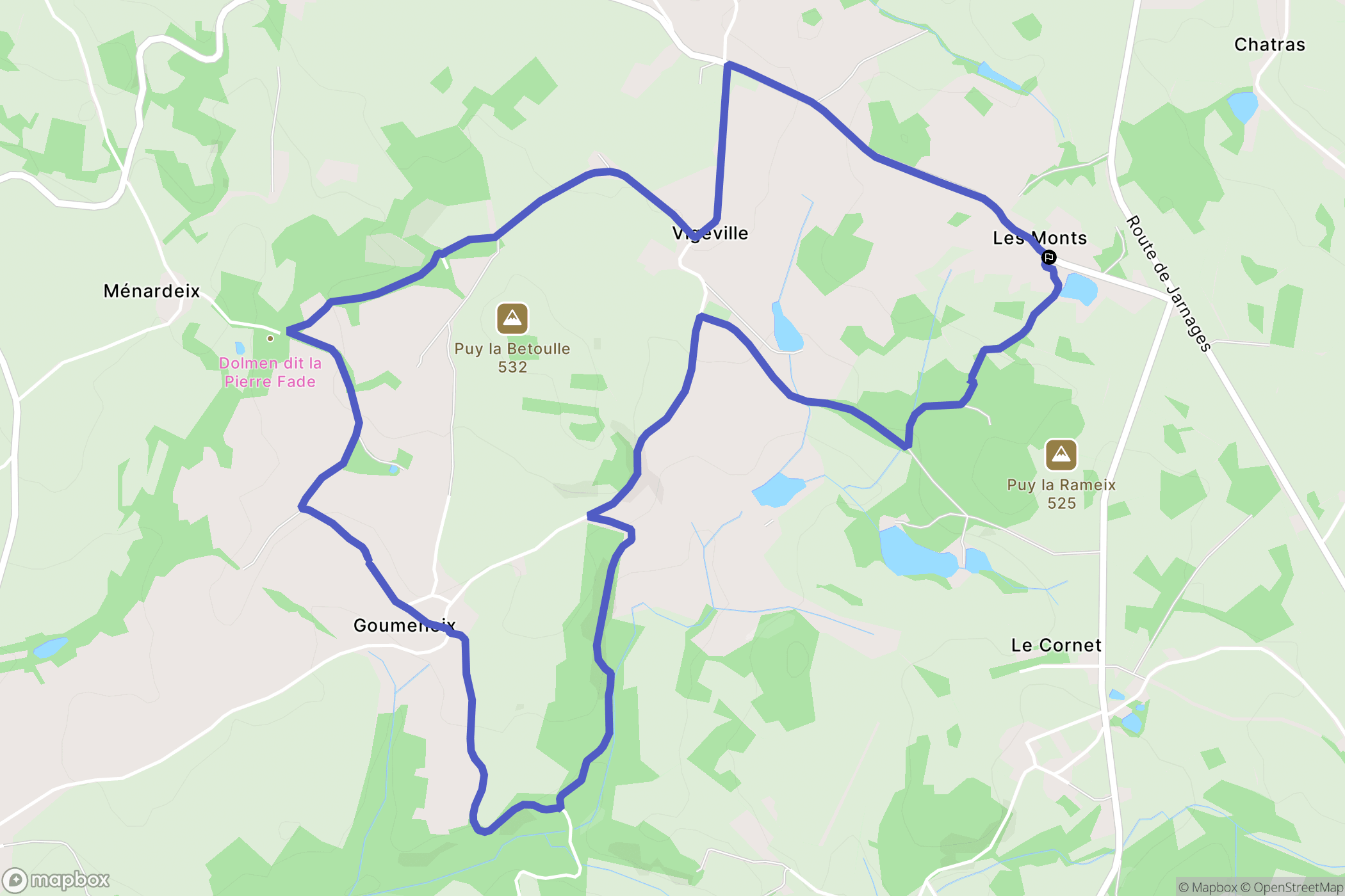 Vigeville : carte du parcours de randonnée - France
