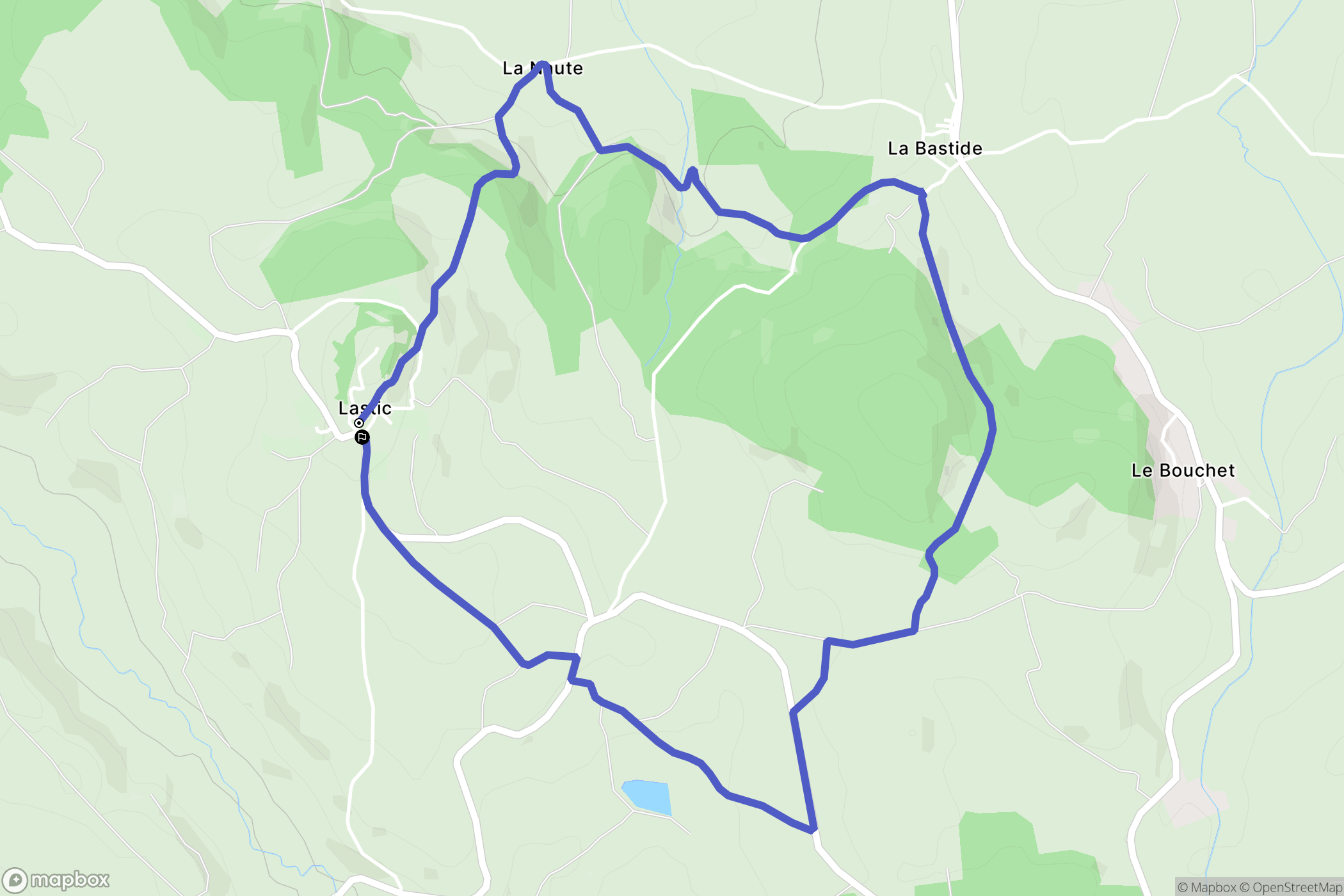 Lastic : carte du parcours de randonnée - France