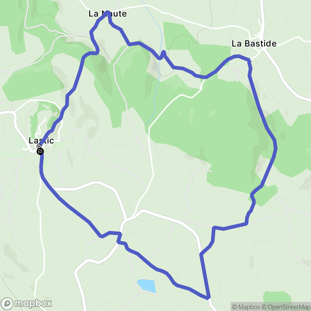 Lastic : carte du parcours de randonnée - France