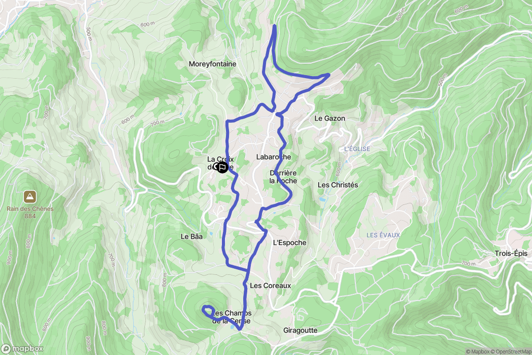 Labaroche : carte du parcours de randonnée - France