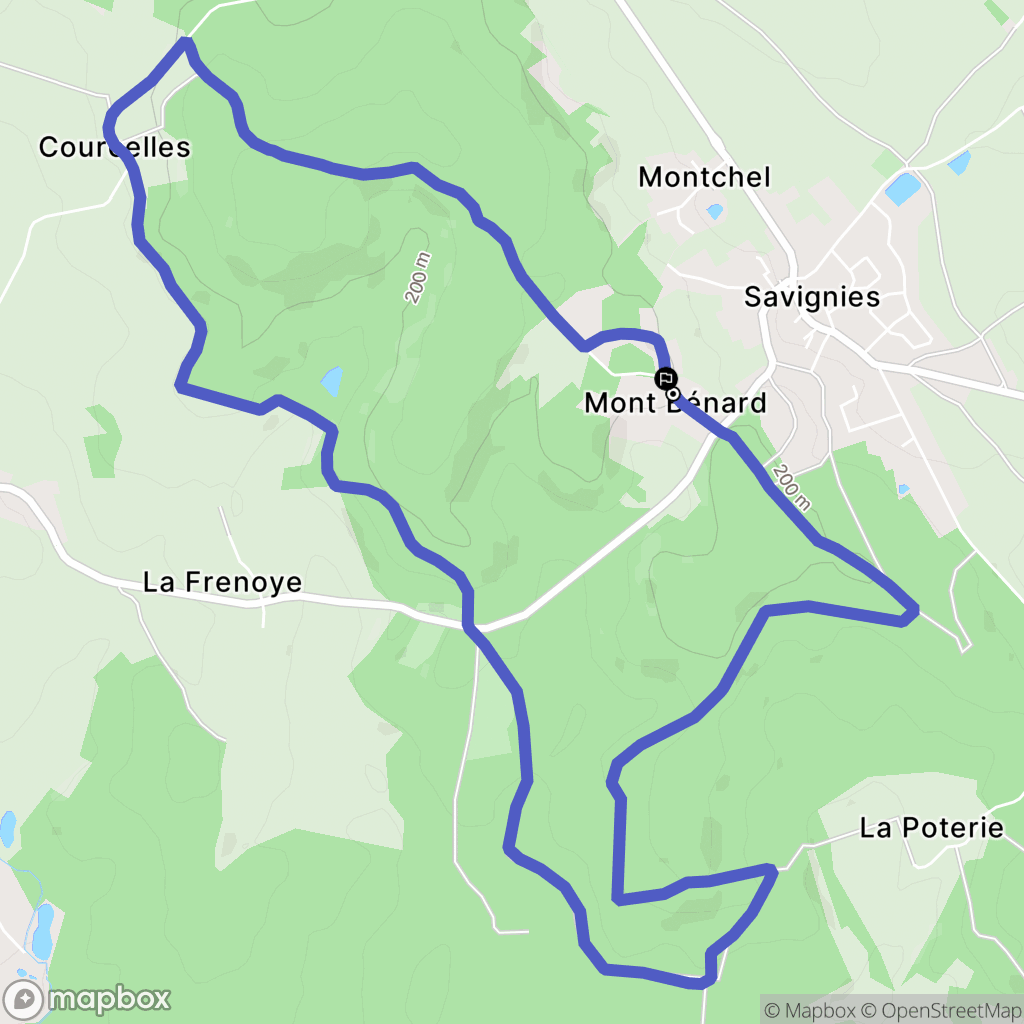 Savignies : carte du parcours de randonnée - France