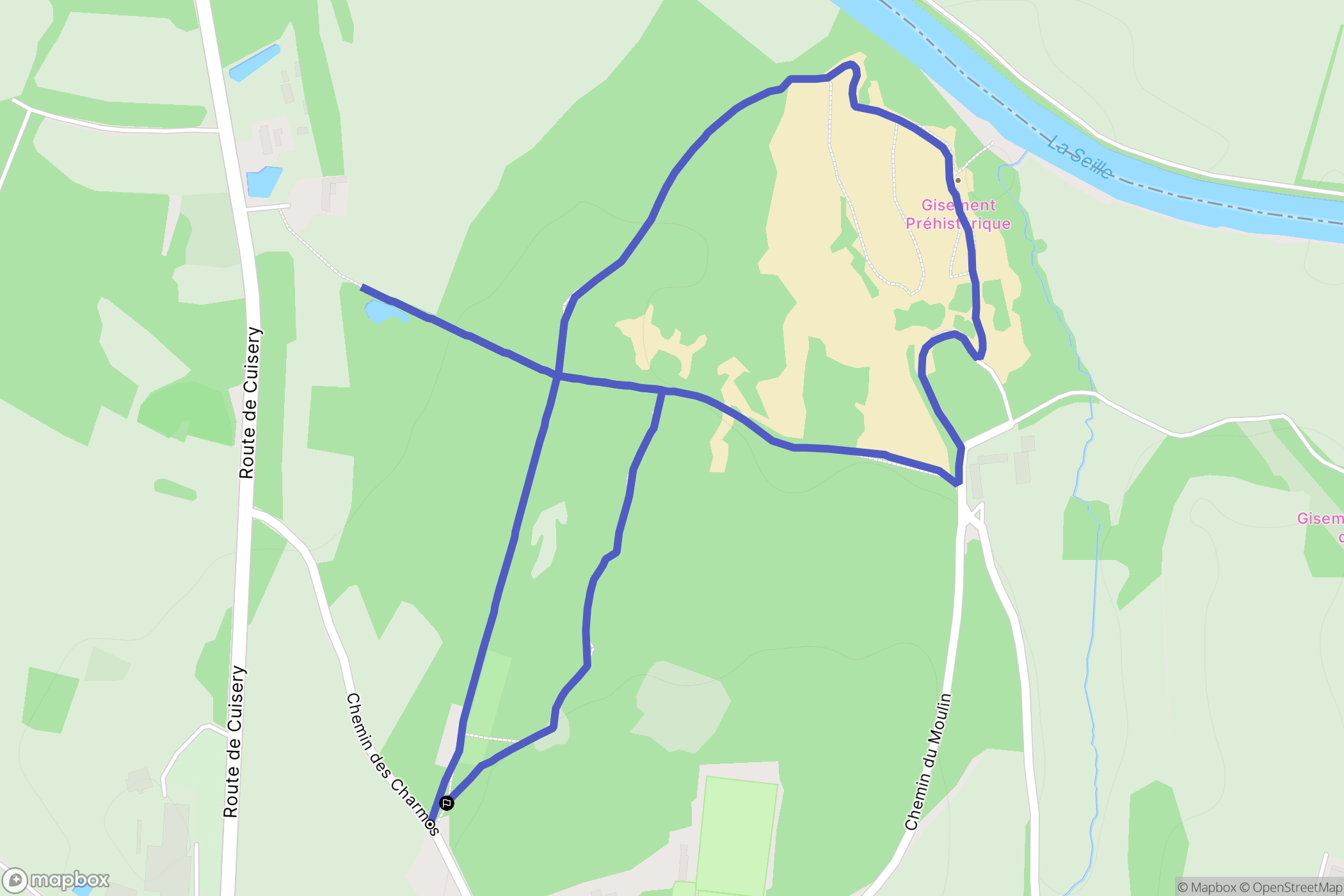 Sermoyer : carte du parcours de randonnée - France