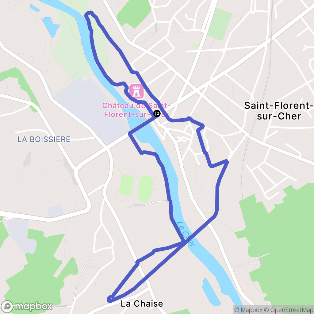 Saint-Florent-sur-Cher : carte du parcours de randonnée - France