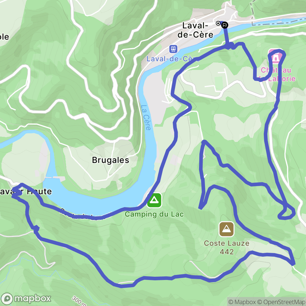 Laval-de-Cère : carte du parcours de randonnée - France
