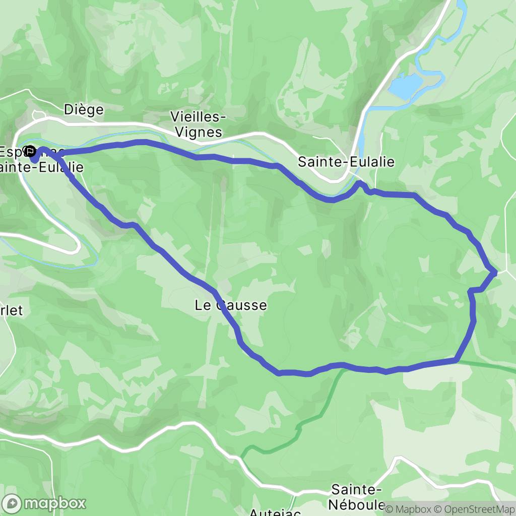 Espagnac-Sainte-Eulalie : carte du parcours de randonnée - France