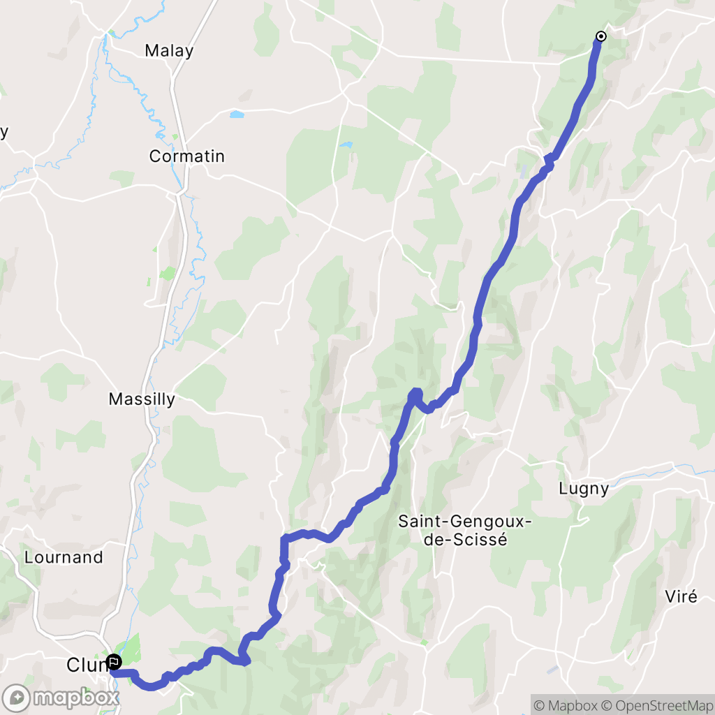 Mancey : carte du parcours de randonnée - France