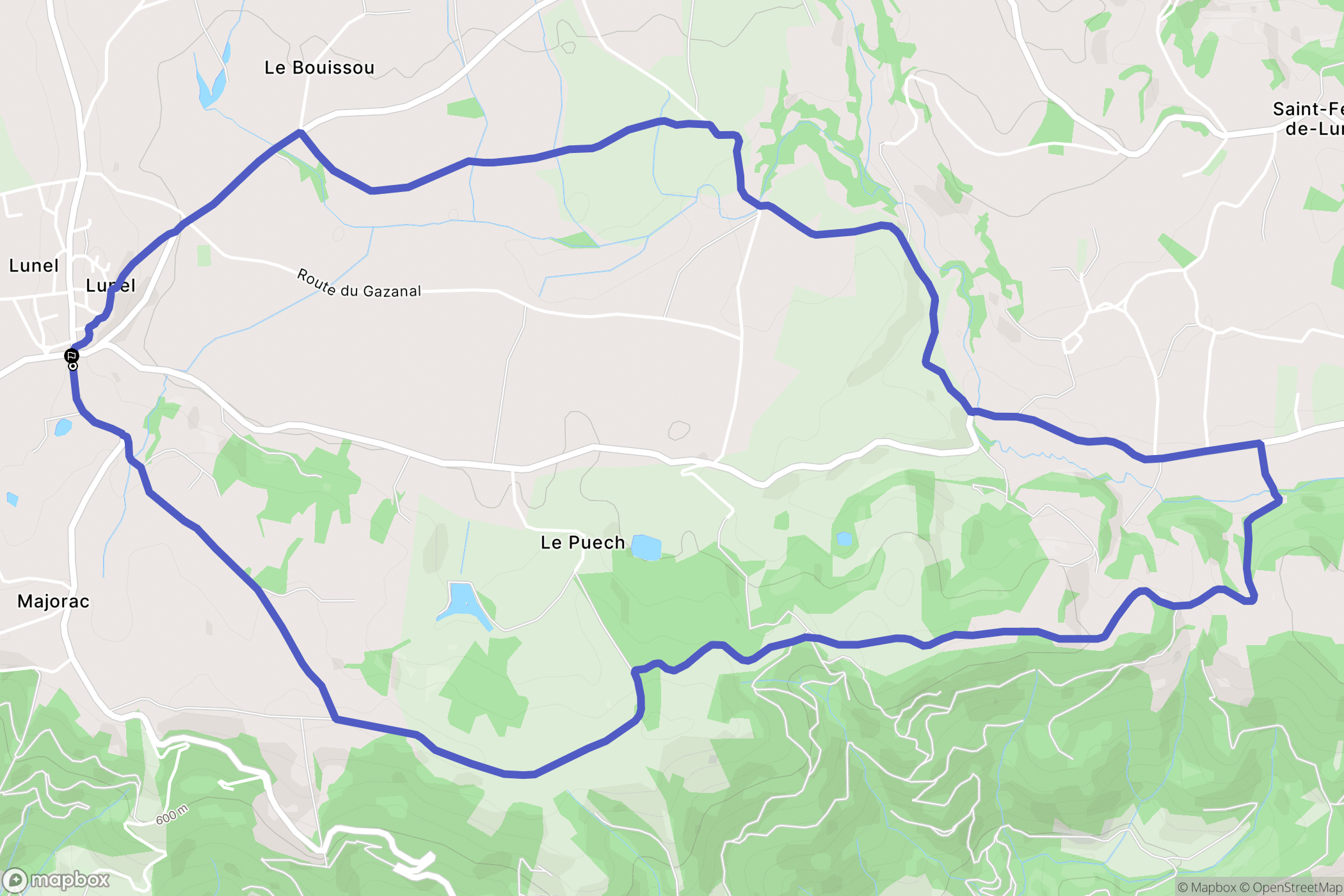 Saint-Félix-de-Lunel : carte du parcours de randonnée - France