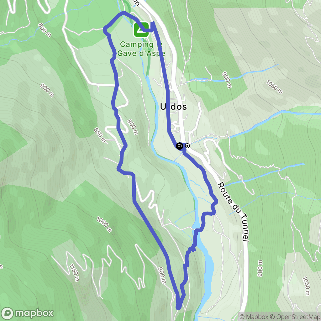 Urdos : carte du parcours de randonnée - France