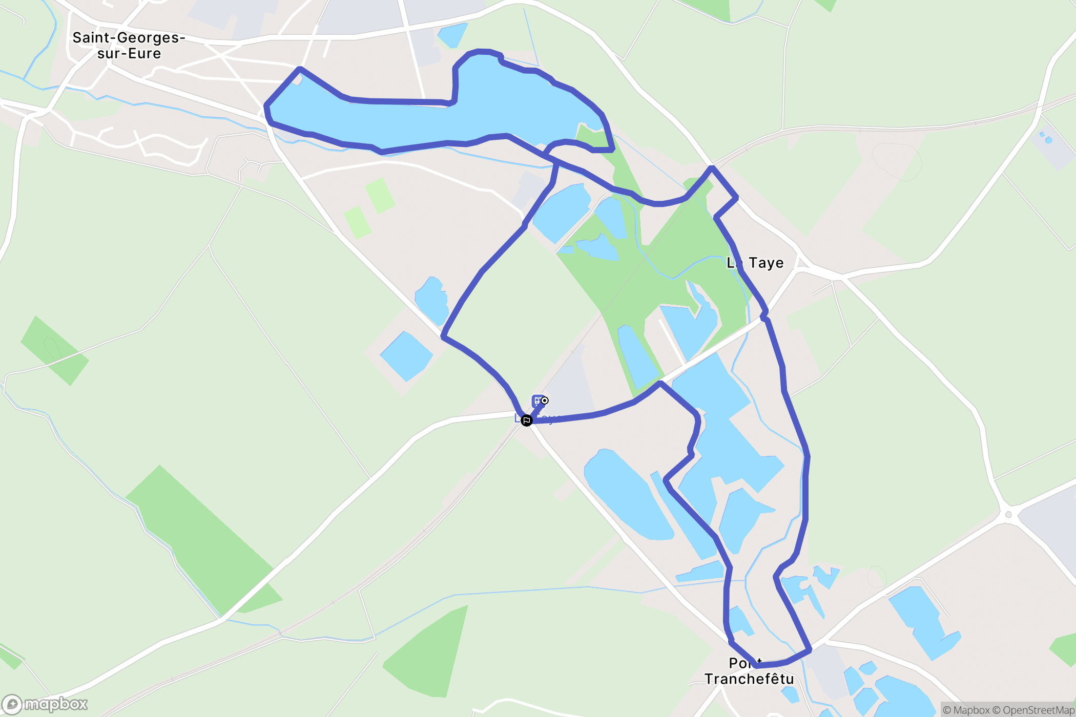 Saint-Georges-sur-Eure : carte du parcours de randonnée - France