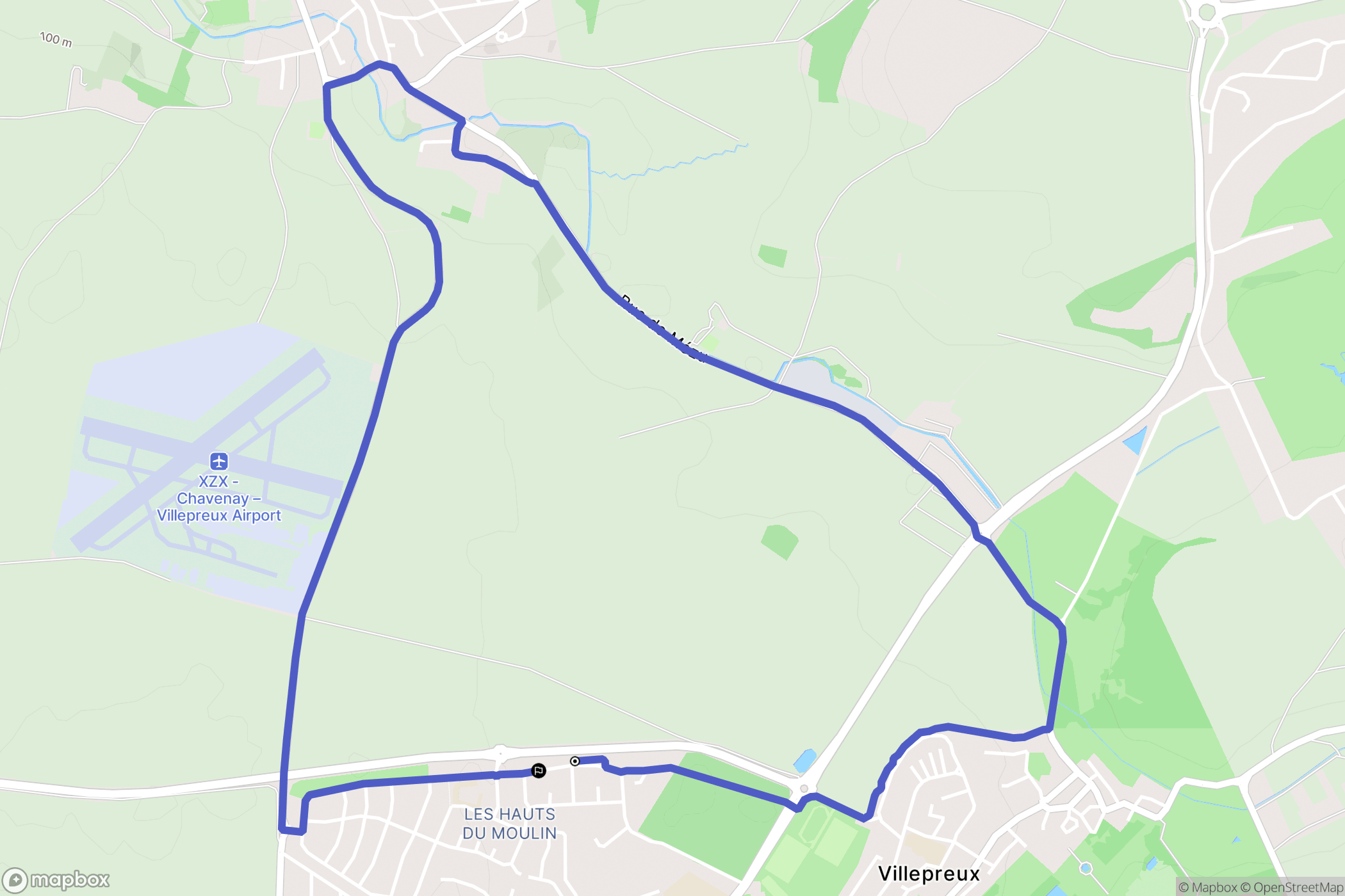 Villepreux : carte du parcours de randonnée - France