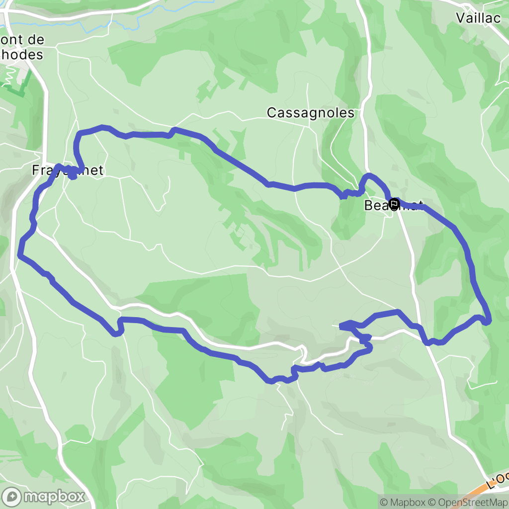 Cœur-de-Causse : carte du parcours de randonnée - France