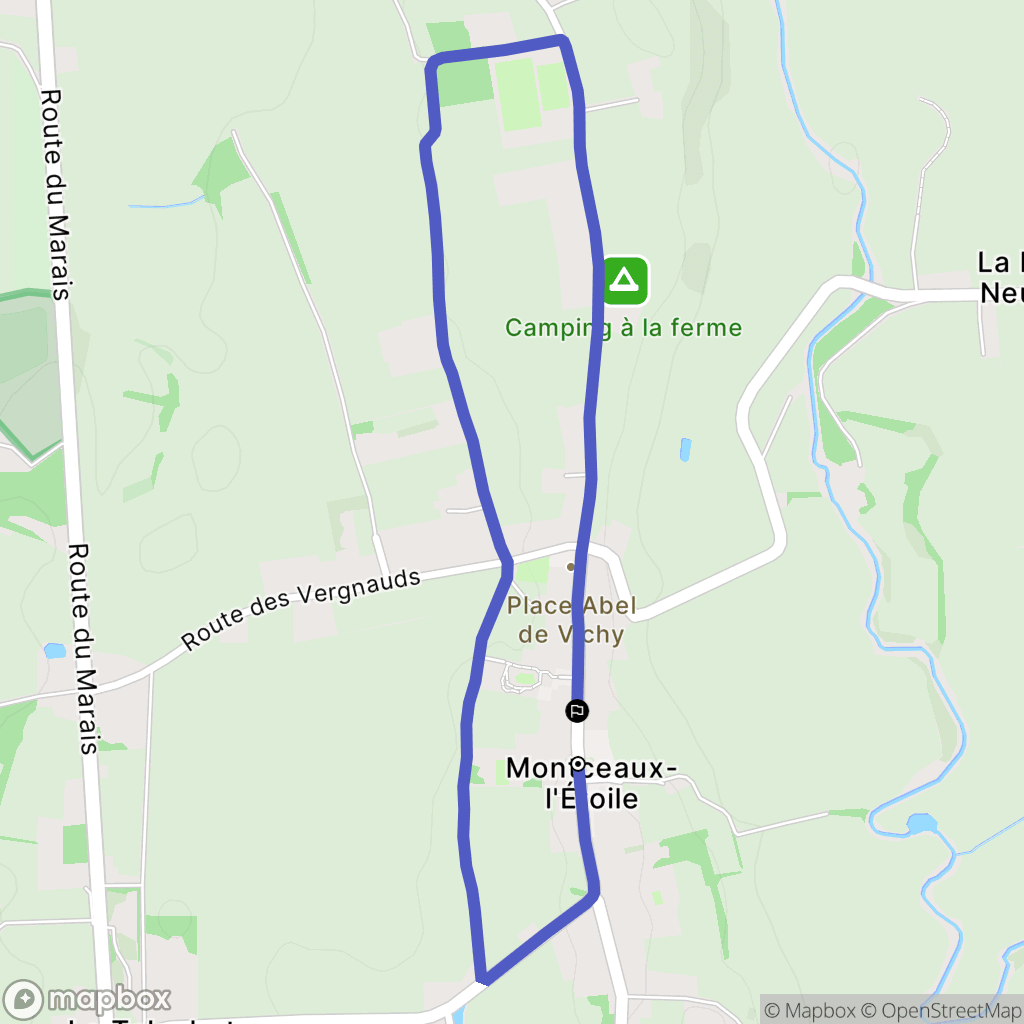 Montceaux-l'Étoile : carte du parcours de randonnée - France