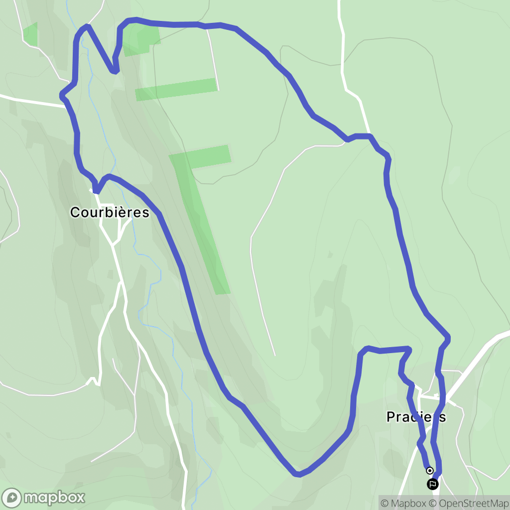 Pradiers : carte du parcours de randonnée - France