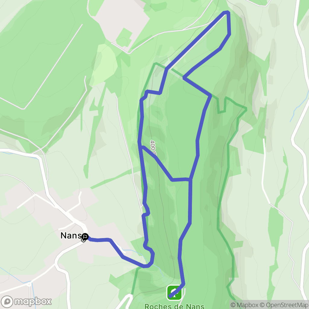 Nans : carte du parcours de randonnée - France
