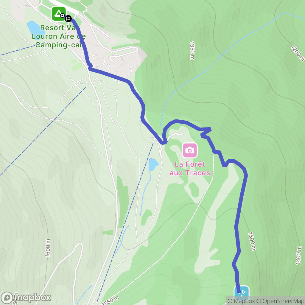 Val Louron : carte du parcours de randonnée - France