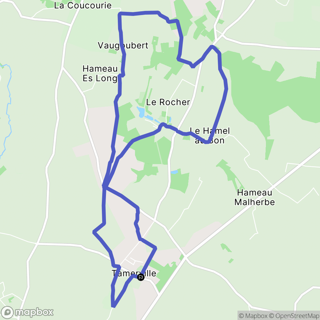 Tamerville : carte du parcours de randonnée - France