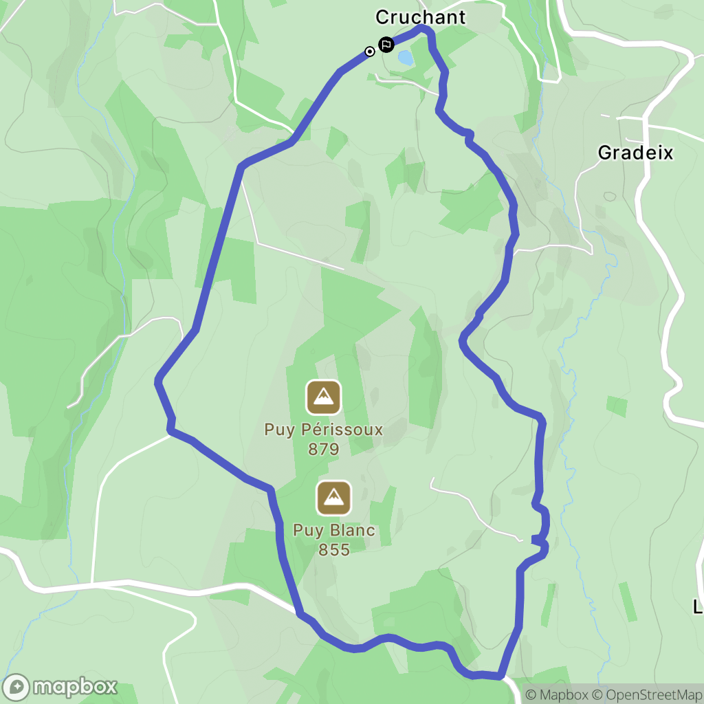 Gioux : carte du parcours de randonnée - France