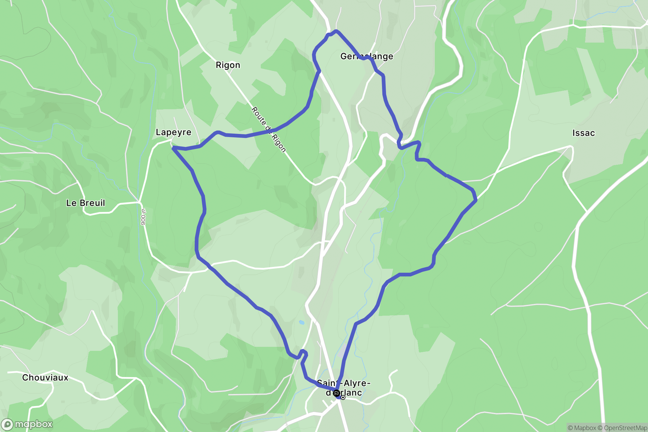 Saint-Alyre-d'Arlanc : carte du parcours de randonnée - France