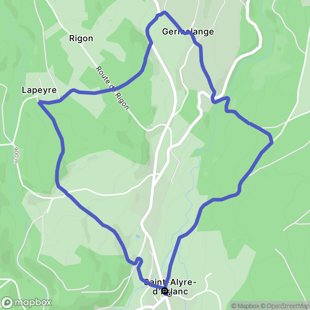 Saint-Alyre-d'Arlanc : carte du parcours de randonnée - France