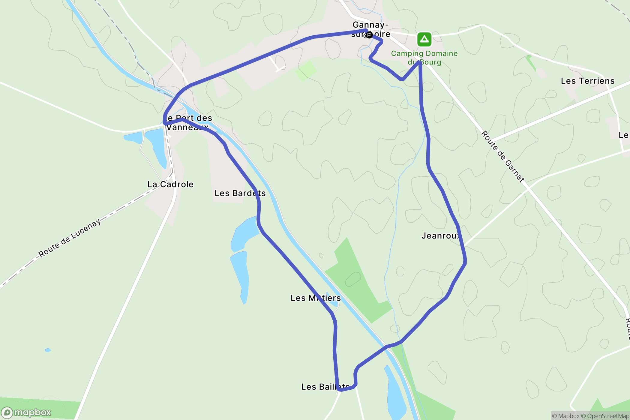 Gannay-sur-Loire : carte du parcours de randonnée - France