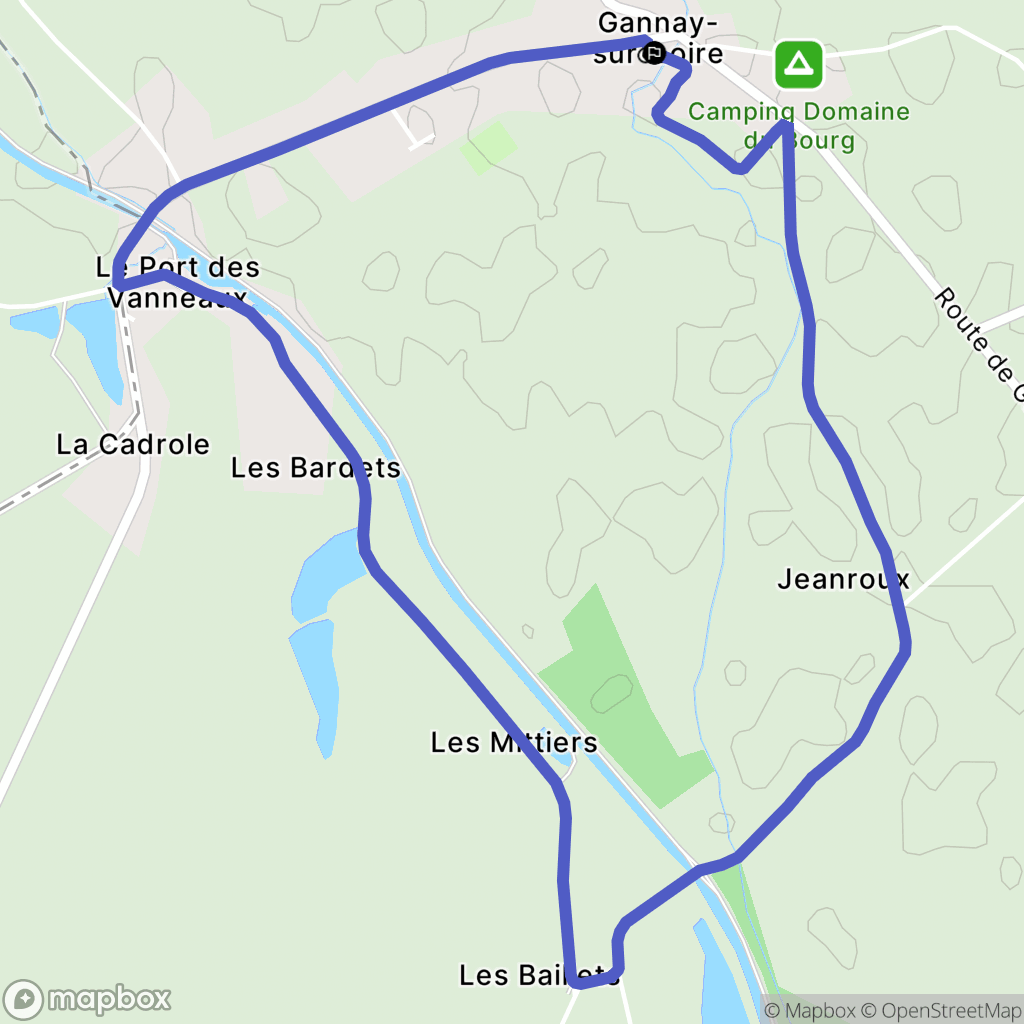 Gannay-sur-Loire : carte du parcours de randonnée - France
