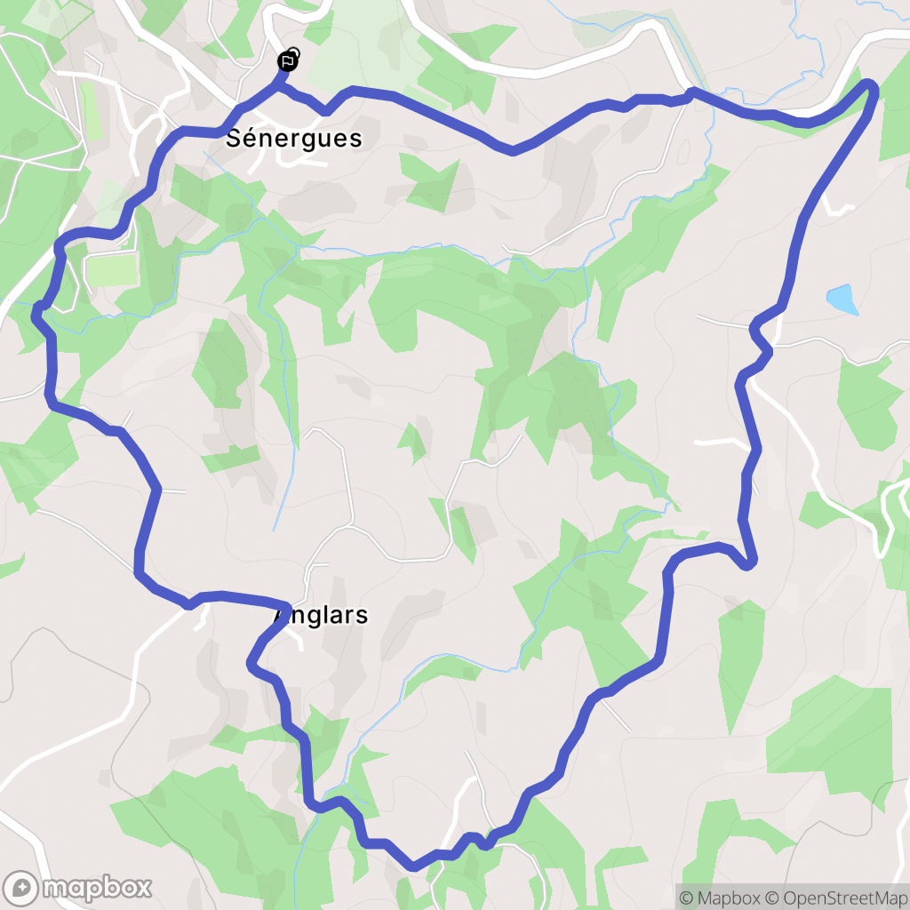 Senergues : carte du parcours de randonnée - France