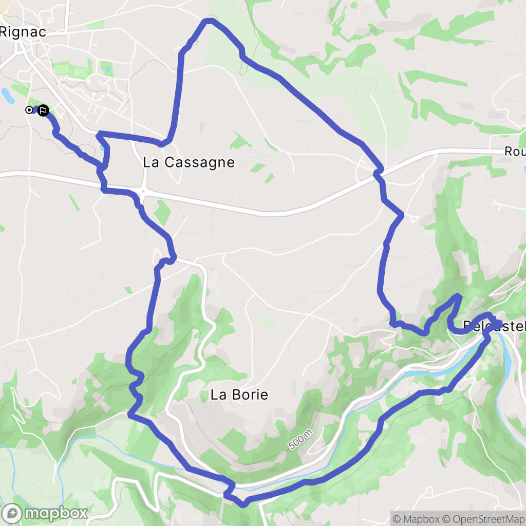Rignac : carte du parcours de randonnée - France