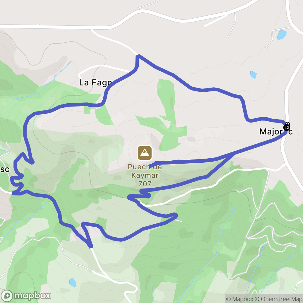 Pruines : carte du parcours de randonnée - France