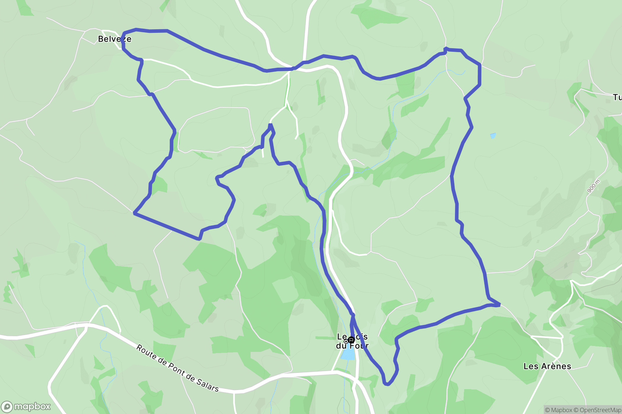 Saint-Léons : carte du parcours de randonnée - France