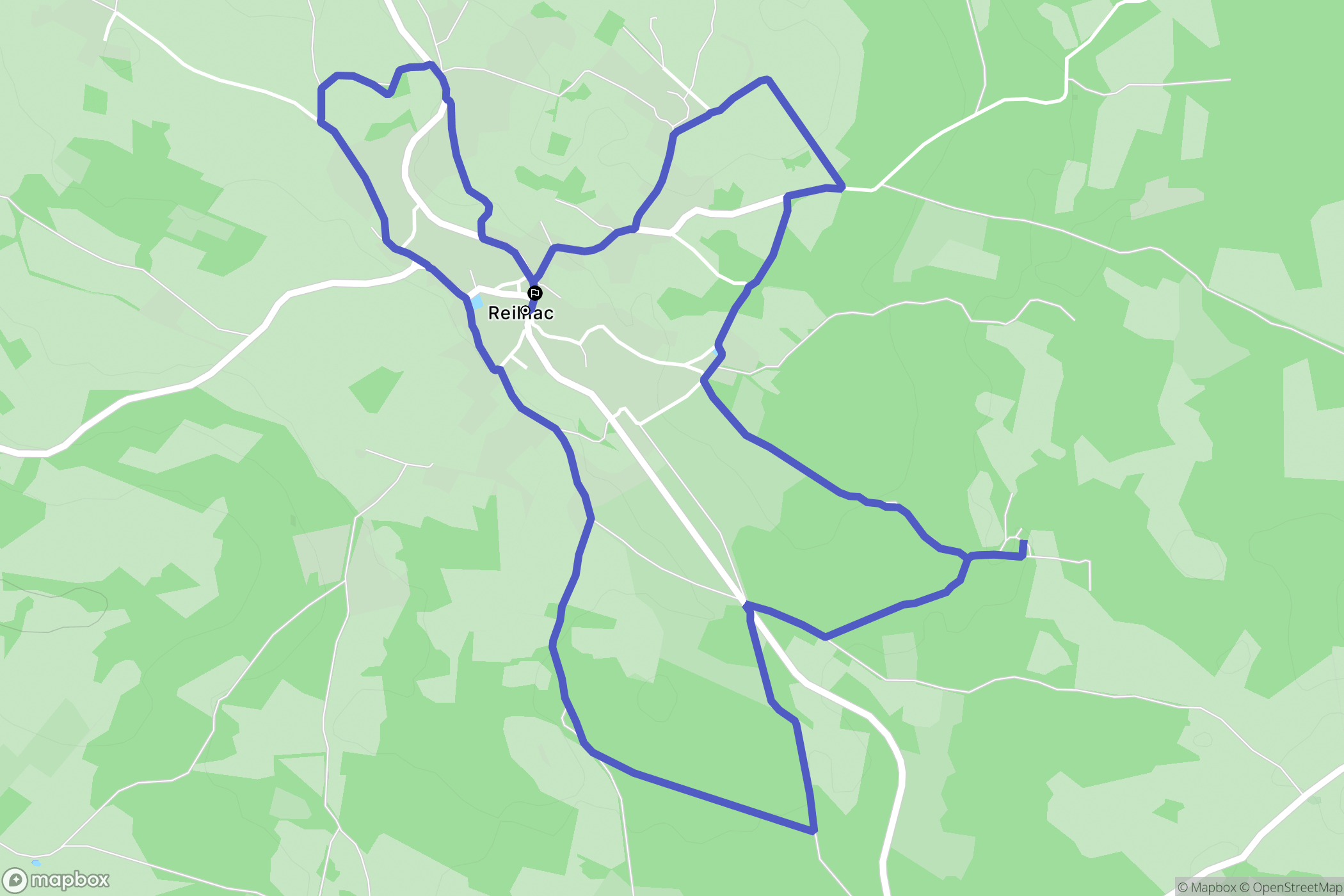 Reilhac : carte du parcours de randonnée - France