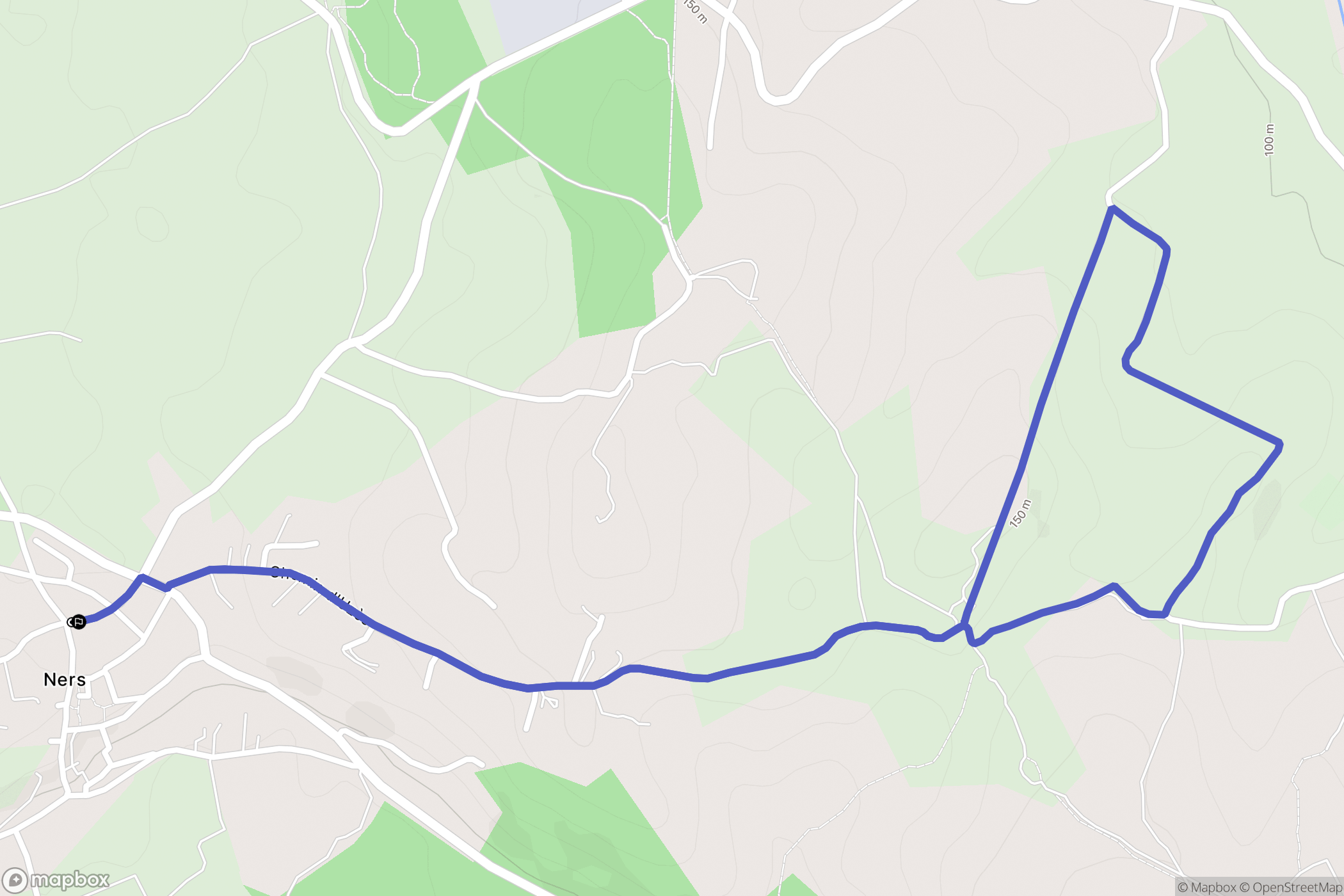 Ners : carte du parcours de randonnée - France