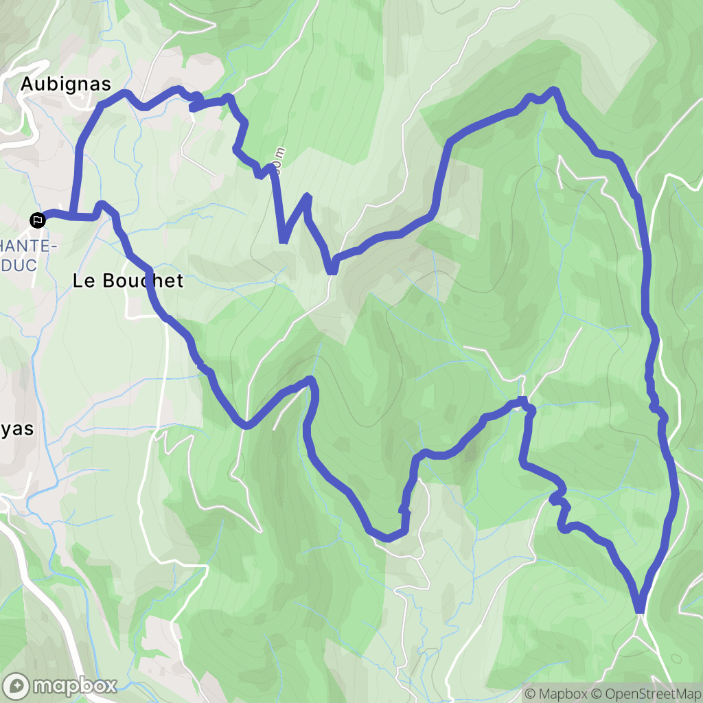 Aubignas : carte du parcours de randonnée - France