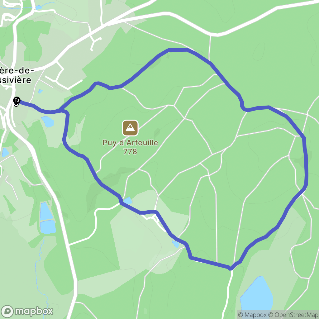Royère-de-Vassivière : carte du parcours de randonnée - France