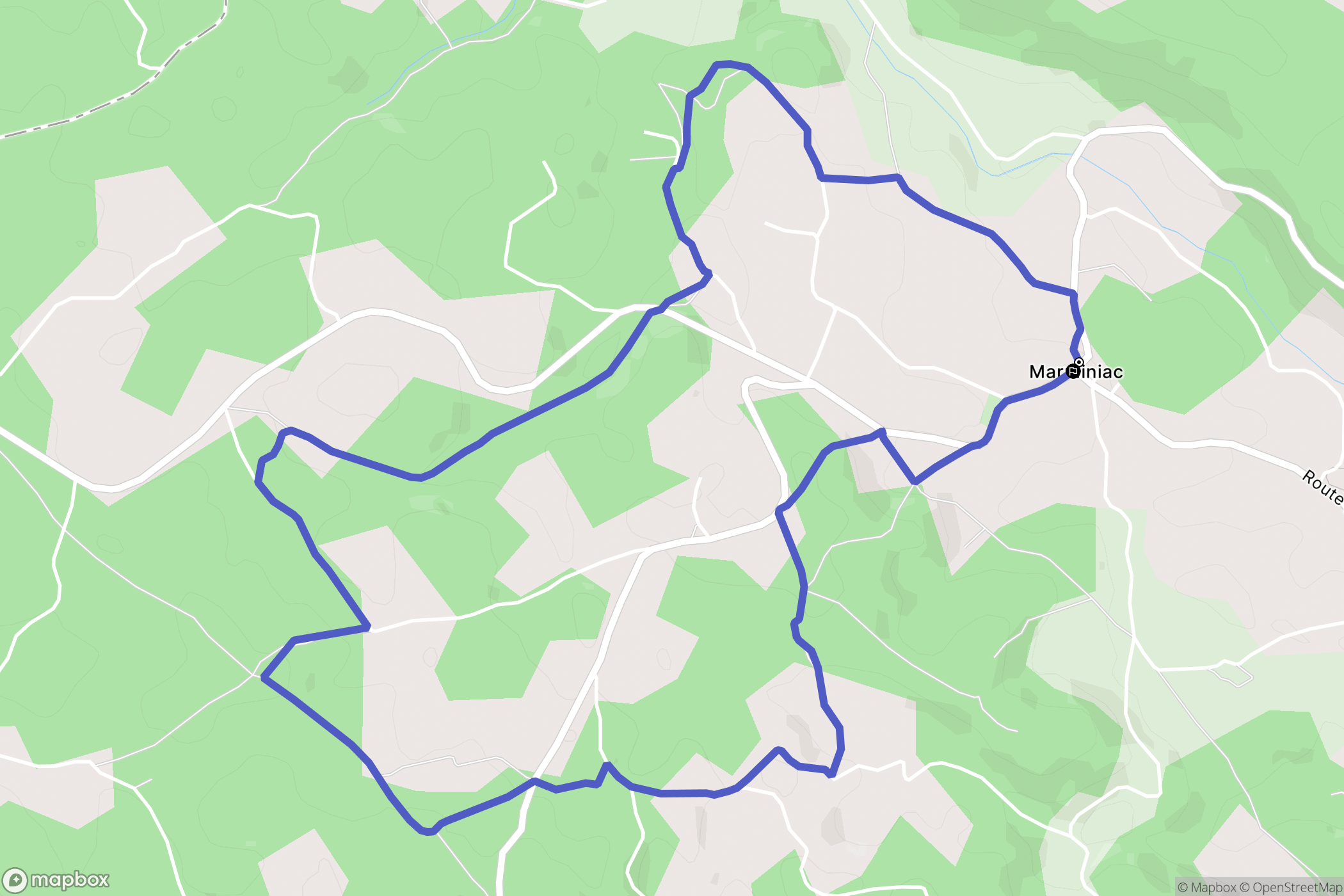 Marminiac : carte du parcours de randonnée - France