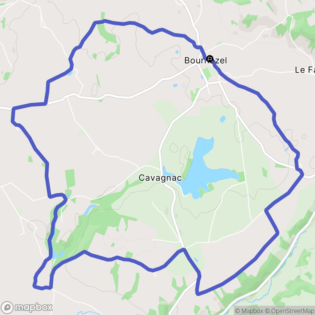 Bournazel : carte du parcours de randonnée - France